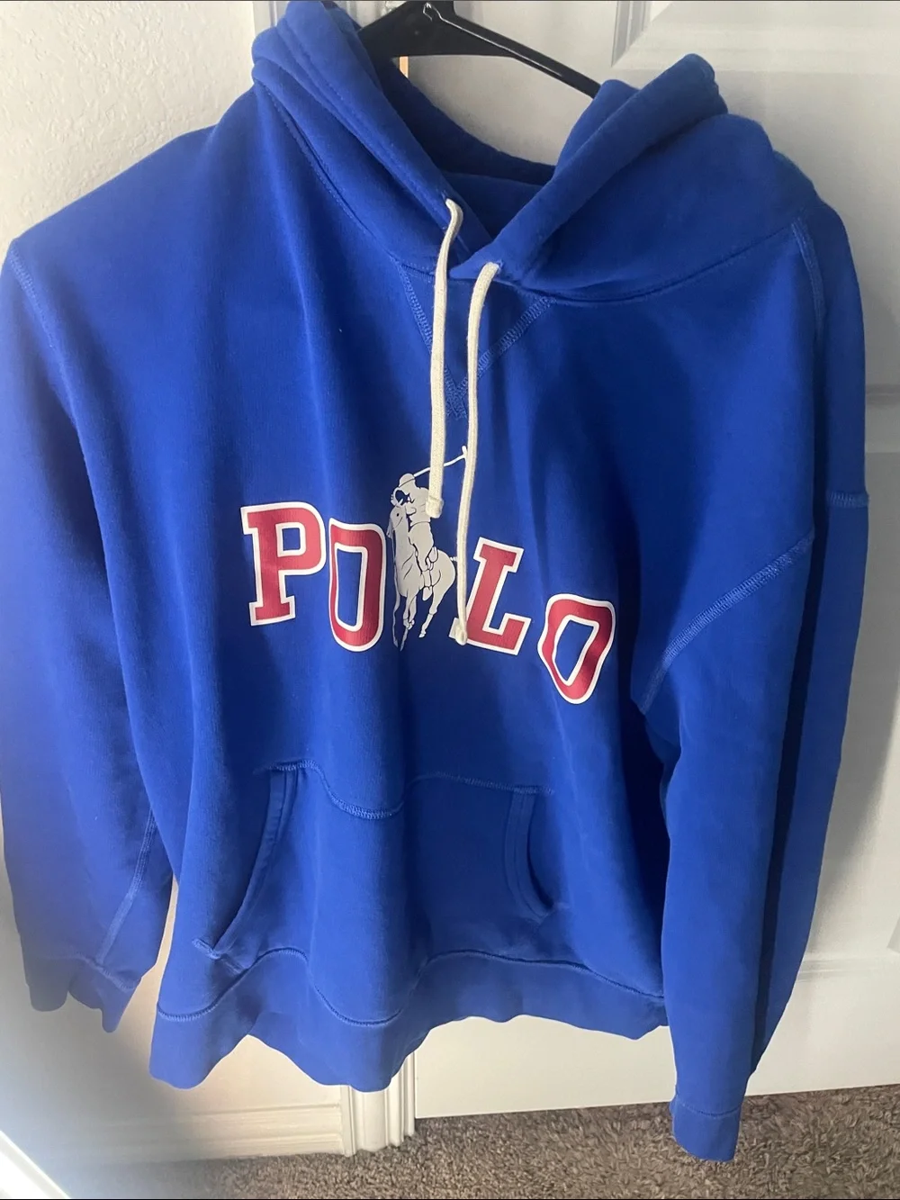 Polo by Ralph Lauren Royal Blue Hoodie with Red & White Logo